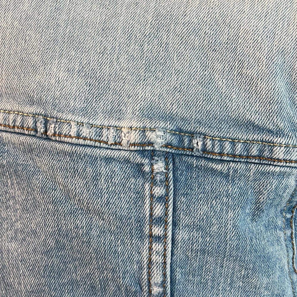 H&M Label of Graded Goods jean jacket distressed acid wash sz 8 - Picture 5 of 7